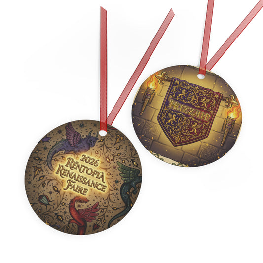 2026 Rentopia Renaissance Faire Metal Ornament — Huzzah! Festival Keepsake