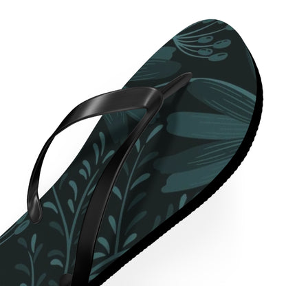 Dark Flowers Flip Flops - Eccentricity Emporium LLC