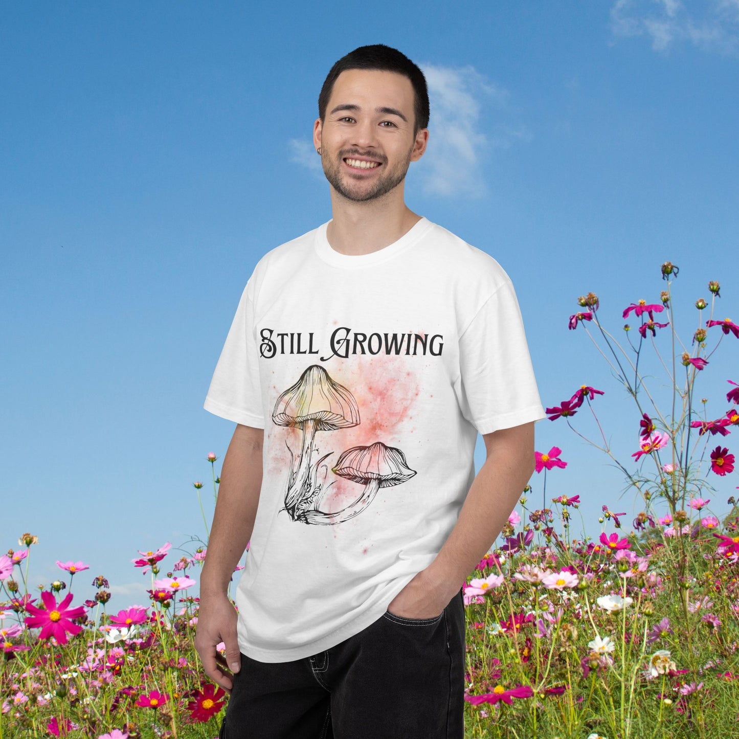 Still Growing Botanical Affirmation Tee | Grace and Growth Nature Inspired Shirt