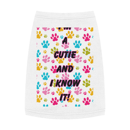 Pet Tank Top - I'm a Cutie and I Know It Design