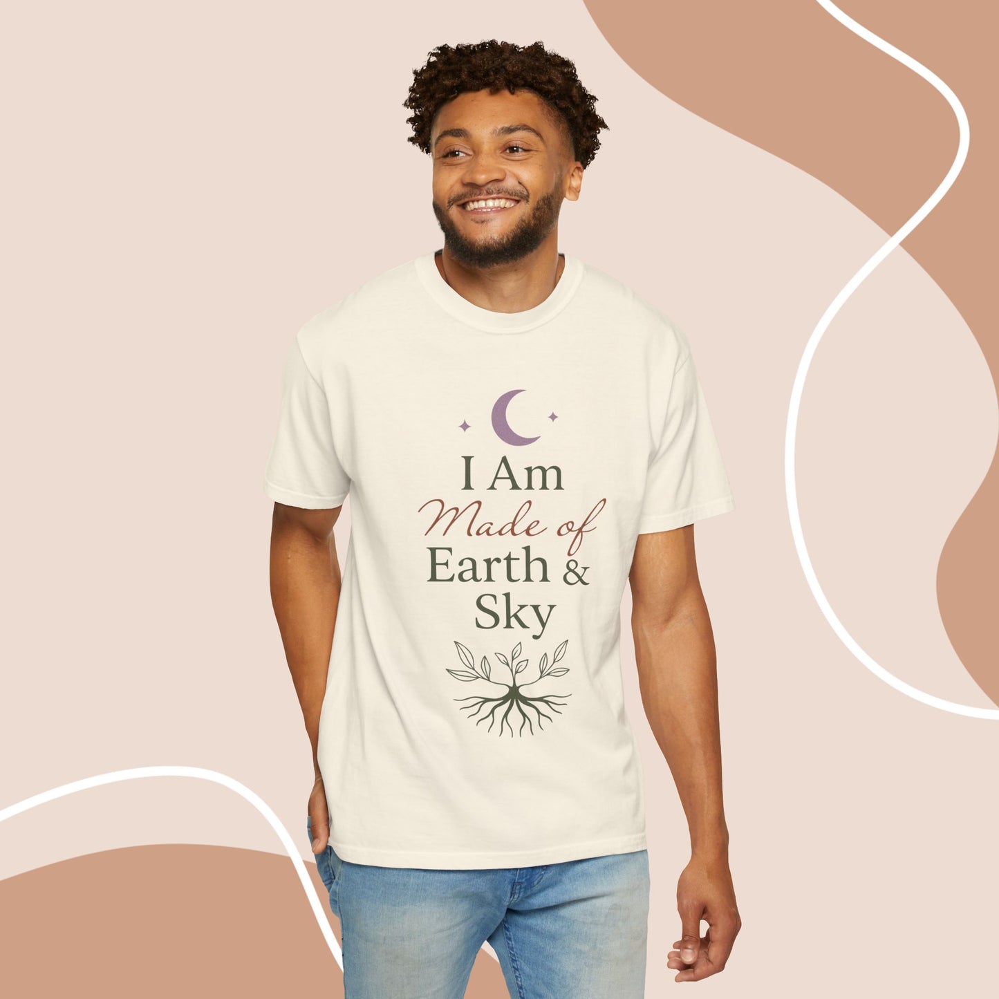 Earth & Sky Celestial Graphic Tee | Spiritual Nature Aesthetic Unisex Comfort Shirt