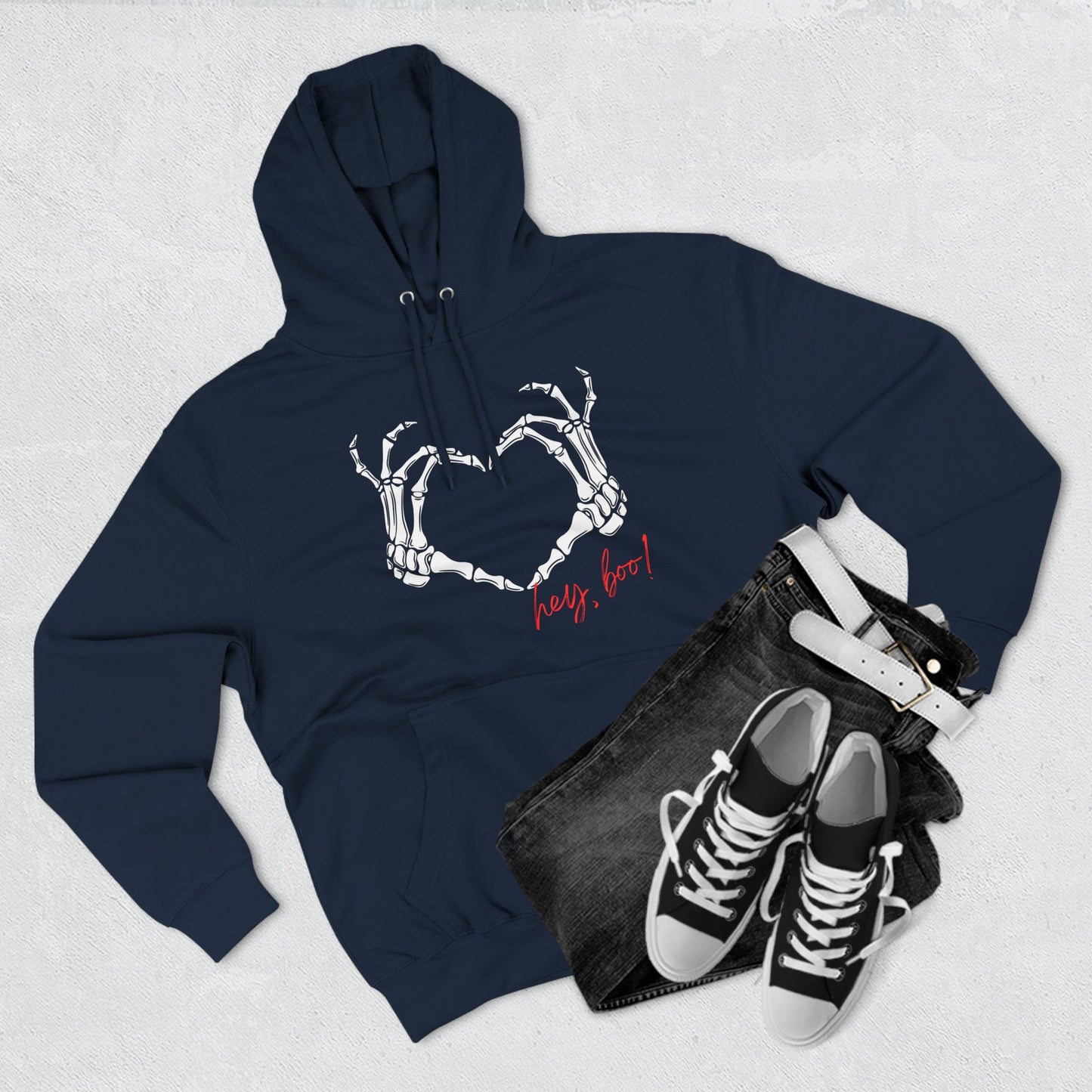 Skeleton heart - Three-Panel Fleece Hoodie