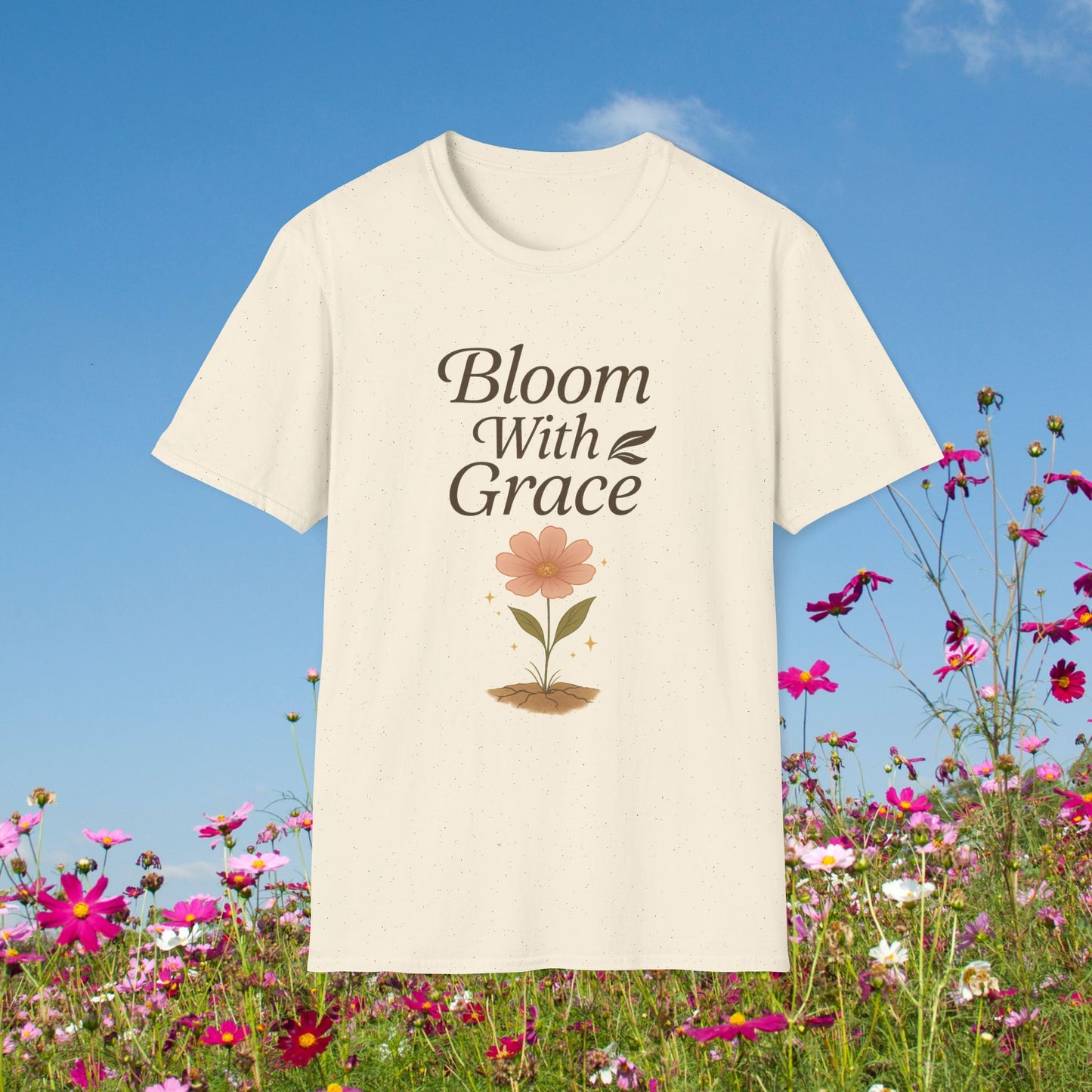 Bloom With Grace – Botanical Empowerment T-Shirt