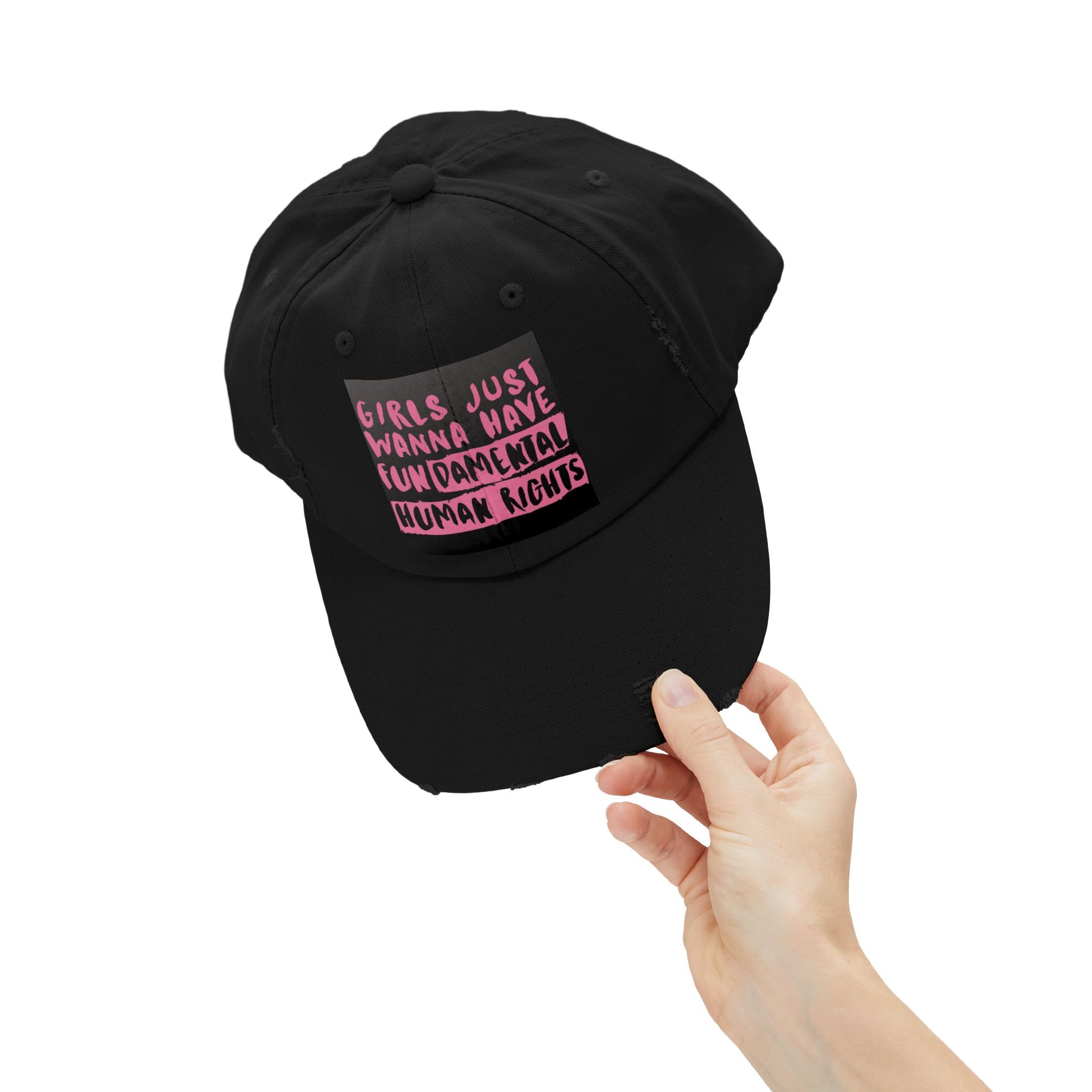 Girls Fundamental Rights Unisex Distressed Cap - Eccentricity Emporium LLC