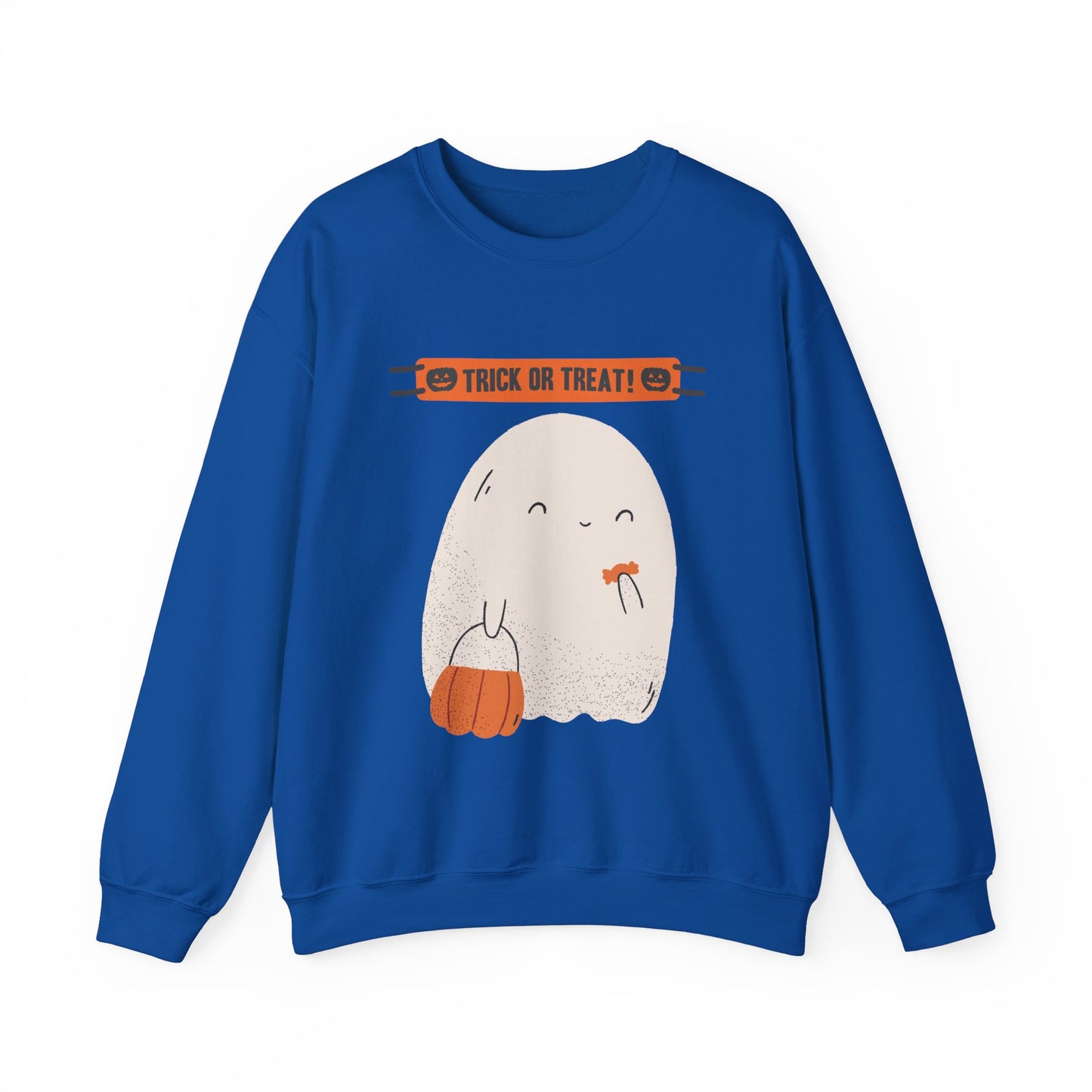 Trick or Treat Ghost Unisex Heavy Blend™ Crewneck Sweatshirt
