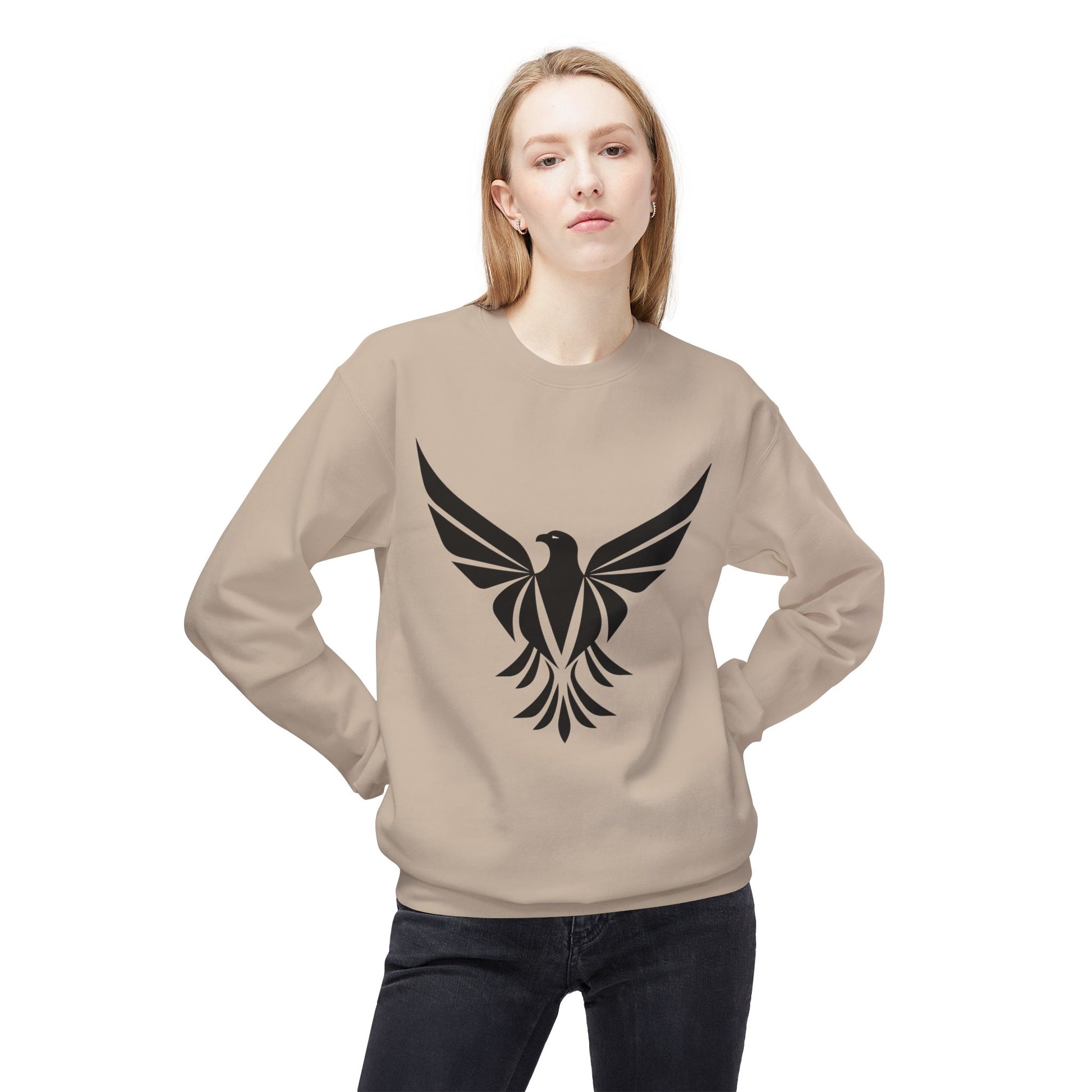 Black Eagle Unisex Midweight Softstyle Fleece Crewneck Sweatshirt - Eccentricity Emporium LLC