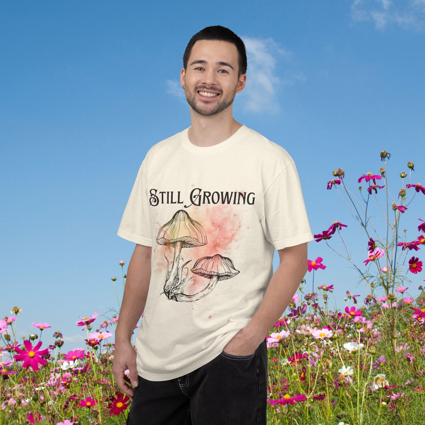 Still Growing Botanical Affirmation Tee | Grace and Growth Nature Inspired Shirt