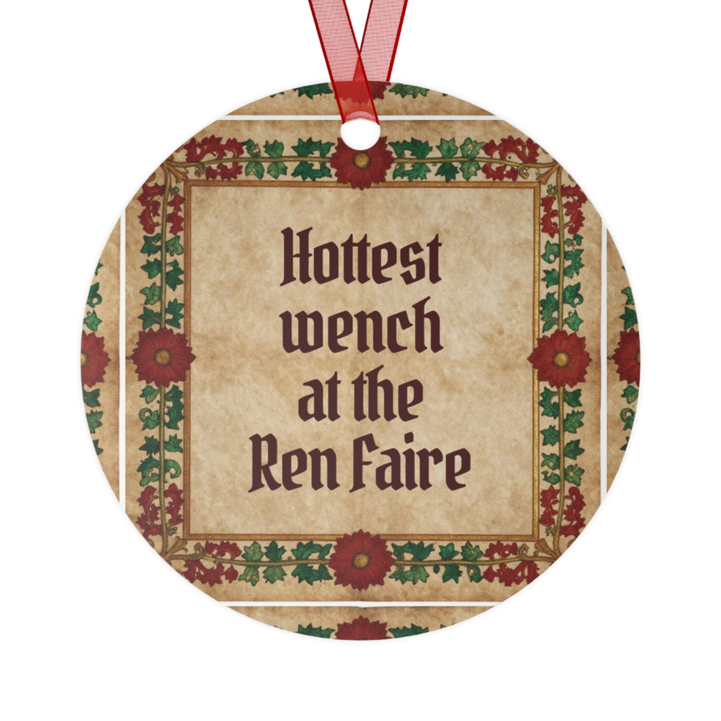 Renaissance Faire Metal Ornament — “Hottest Wench at the Ren Faire” & Venus Shell Ornament
