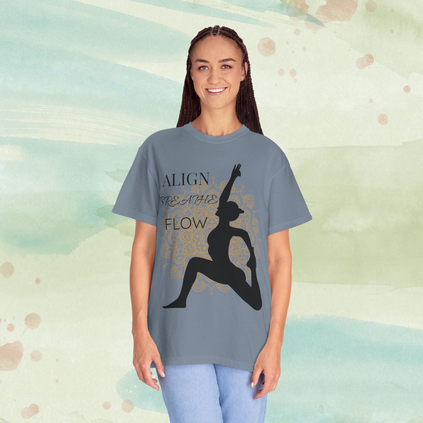 Sacred Movement Yoga Tee | Mandala Silhouette Meditation Shirt | Zen Lifestyle Graphic