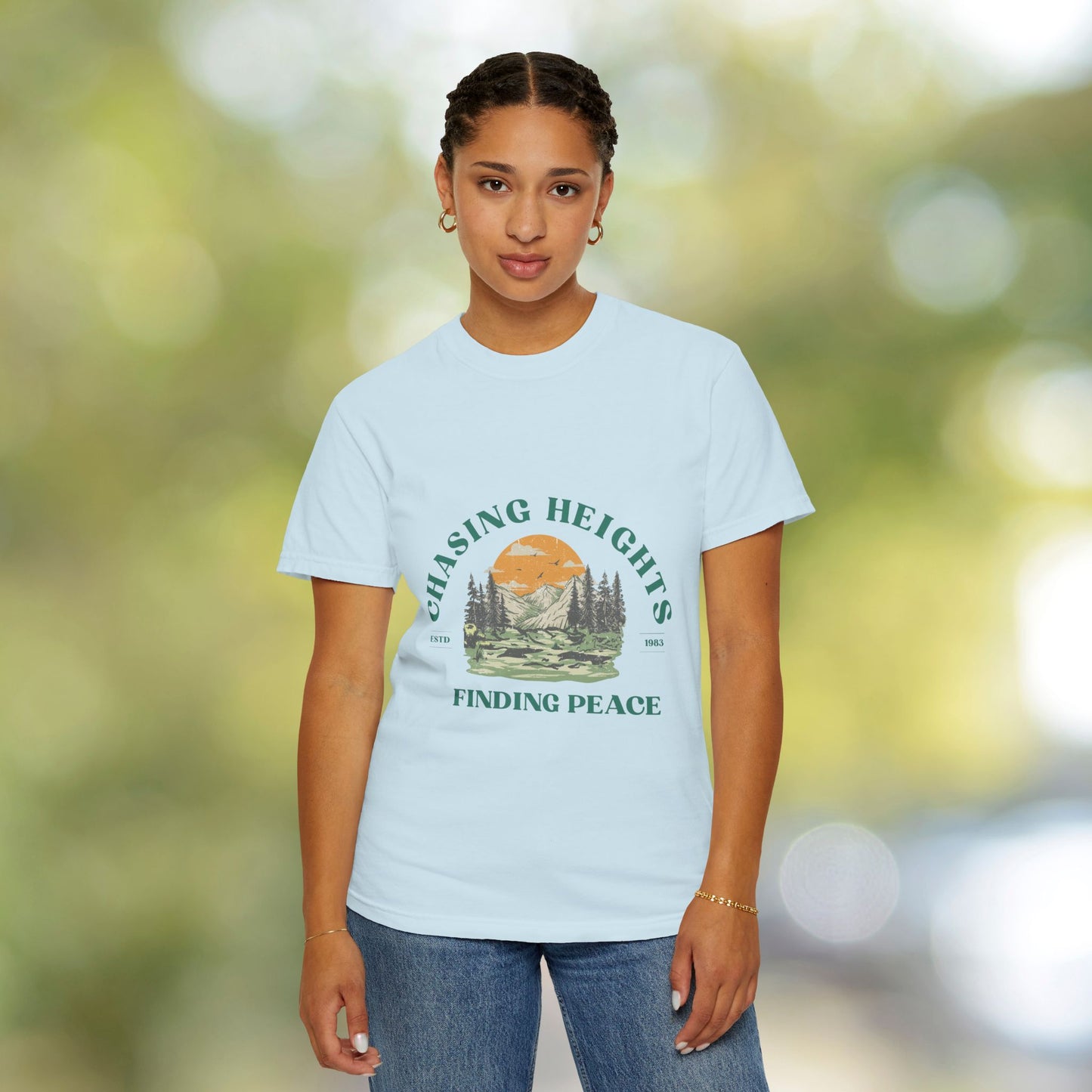 Chasing Heights, Finding Peace – Mountain Nature Tee (ESTD 1983)