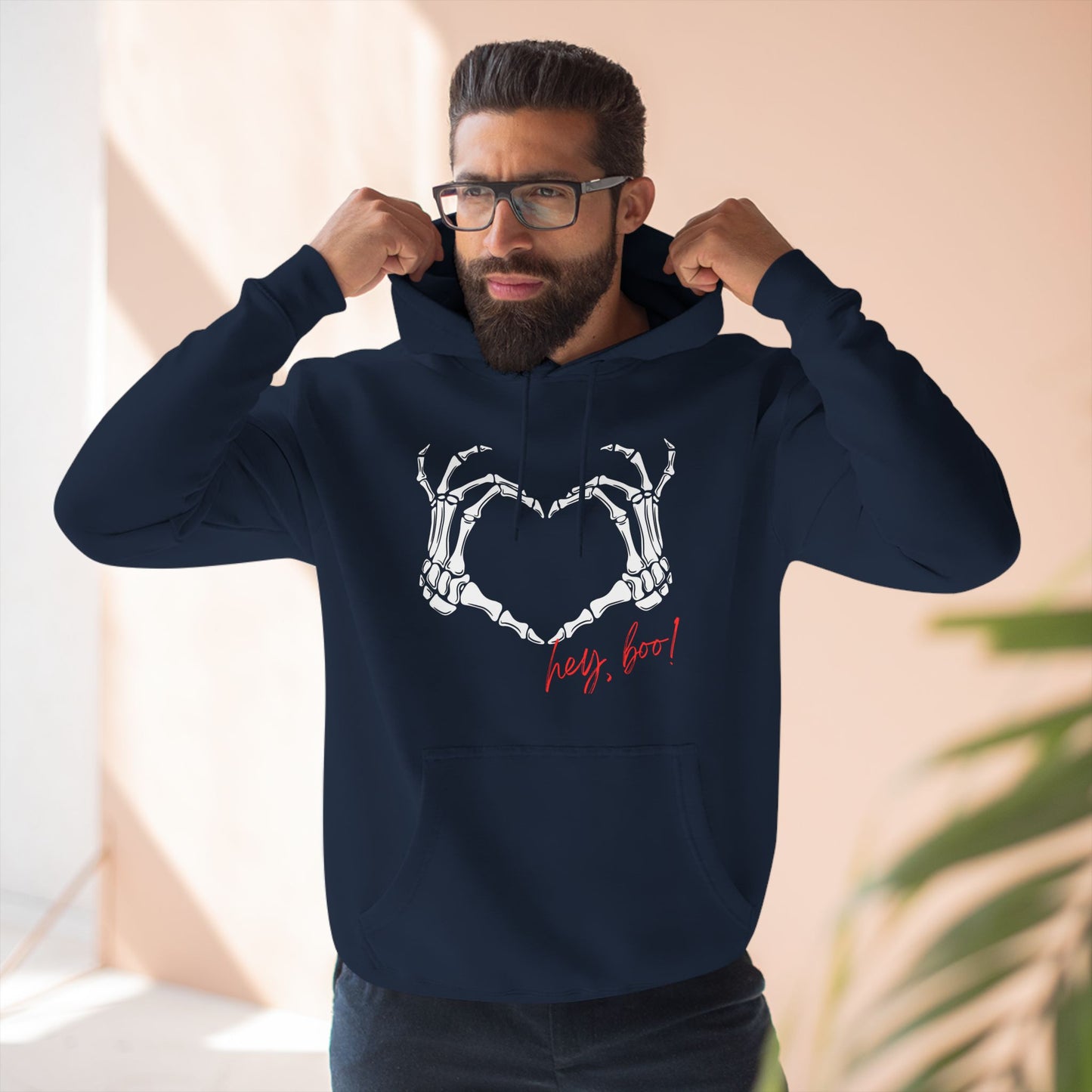 Skeleton heart - Three-Panel Fleece Hoodie