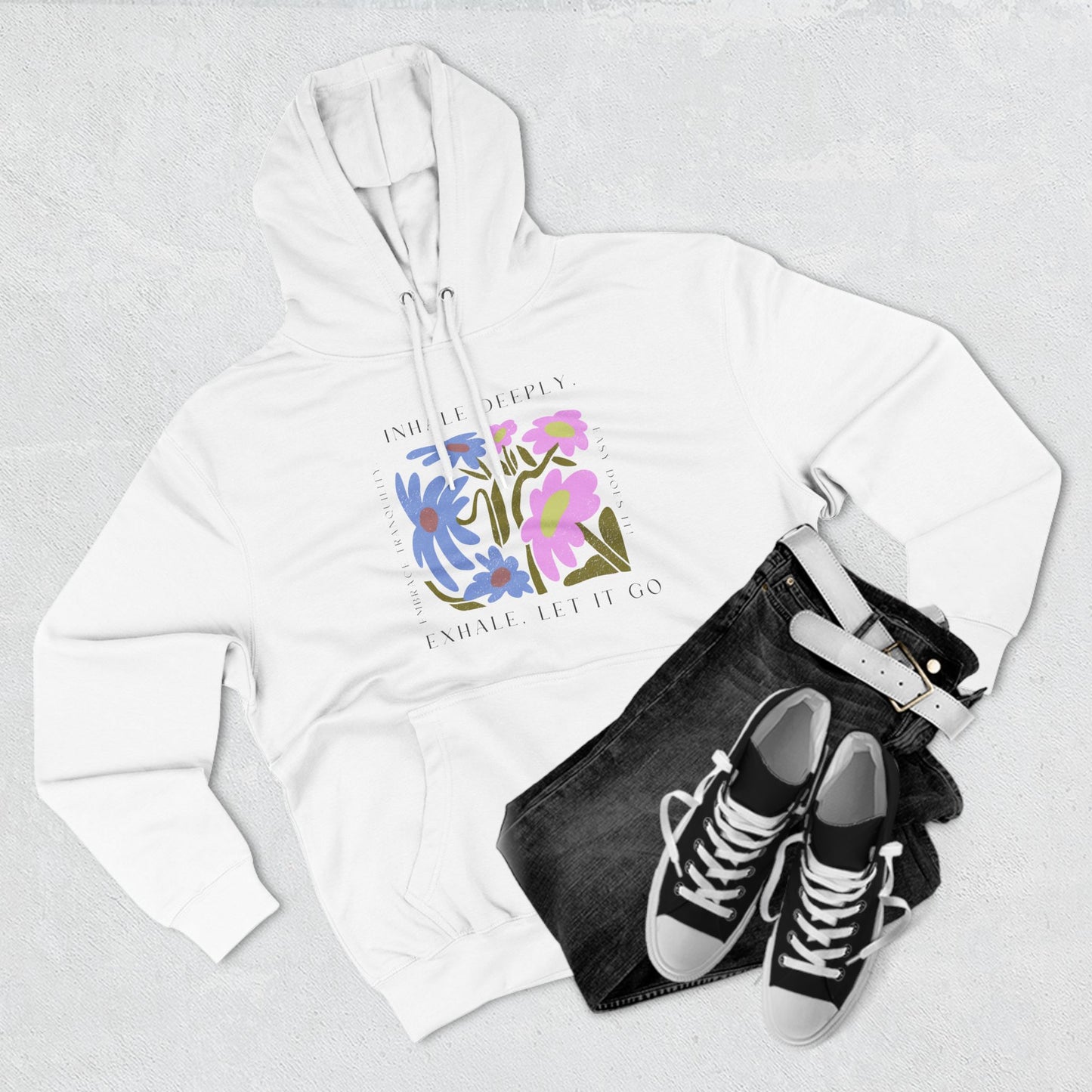 Inhale Deeply Three-Panel Fleece Hoodie