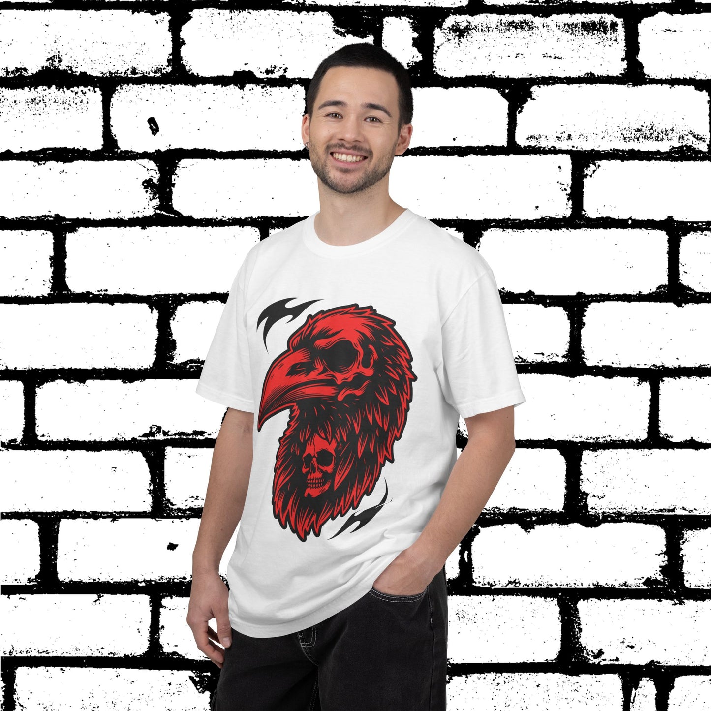 The Alchemist's Omen Tee | Red & Black Bird Skull Graphic