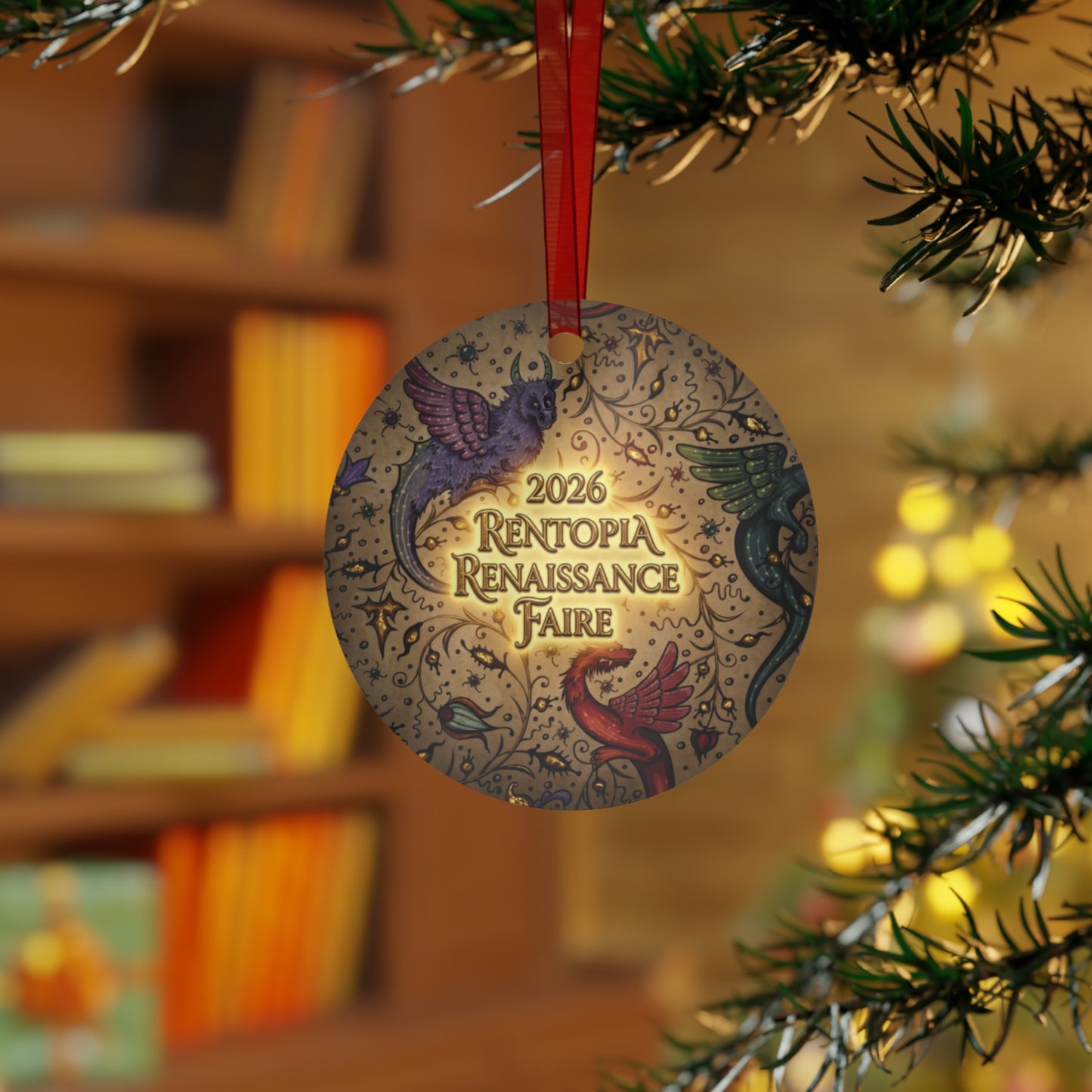 2026 Rentopia Renaissance Faire Metal Ornament — Huzzah! Festival Keepsake