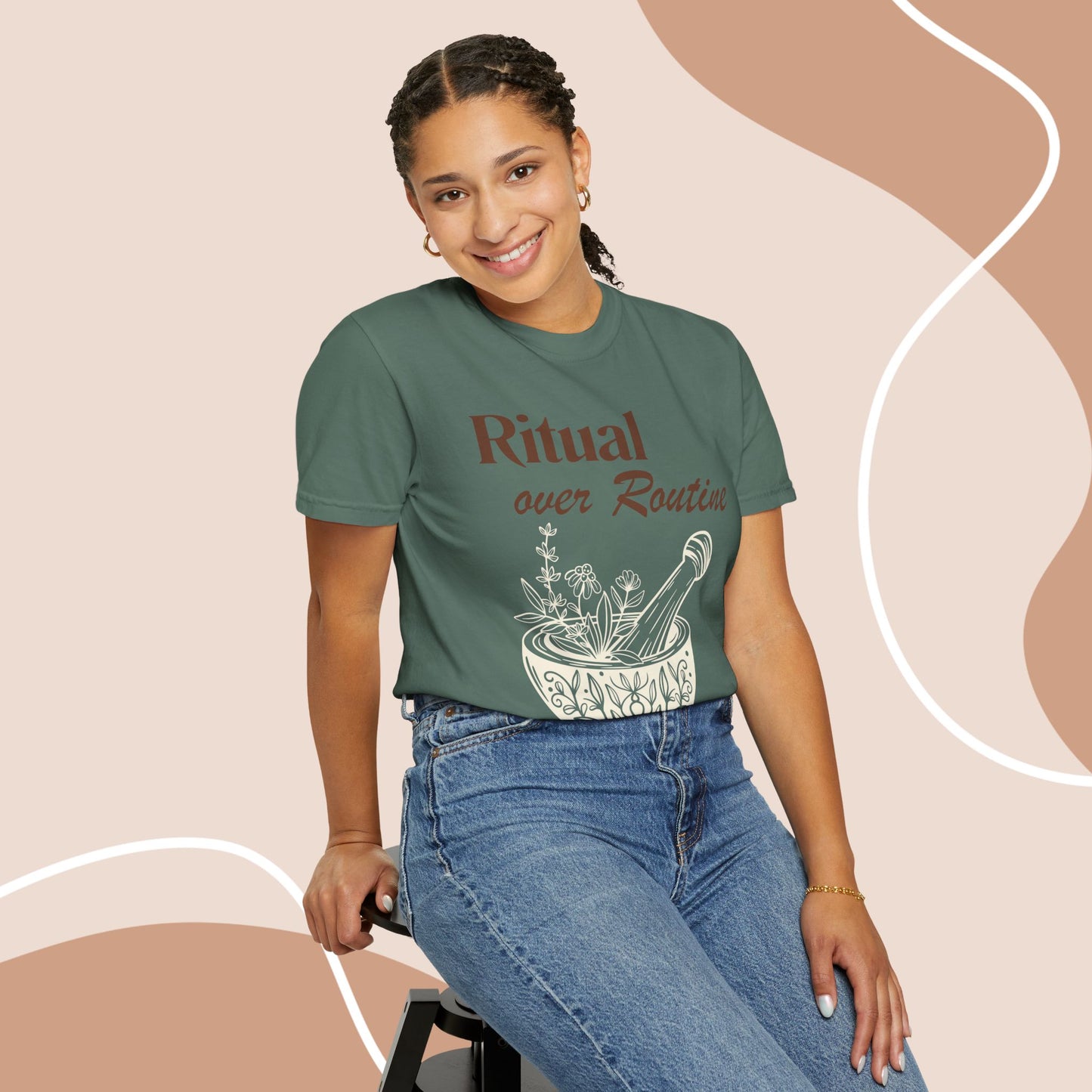 Ritual over Routine | Vintage Comfort Colors Herb Graphic Tee