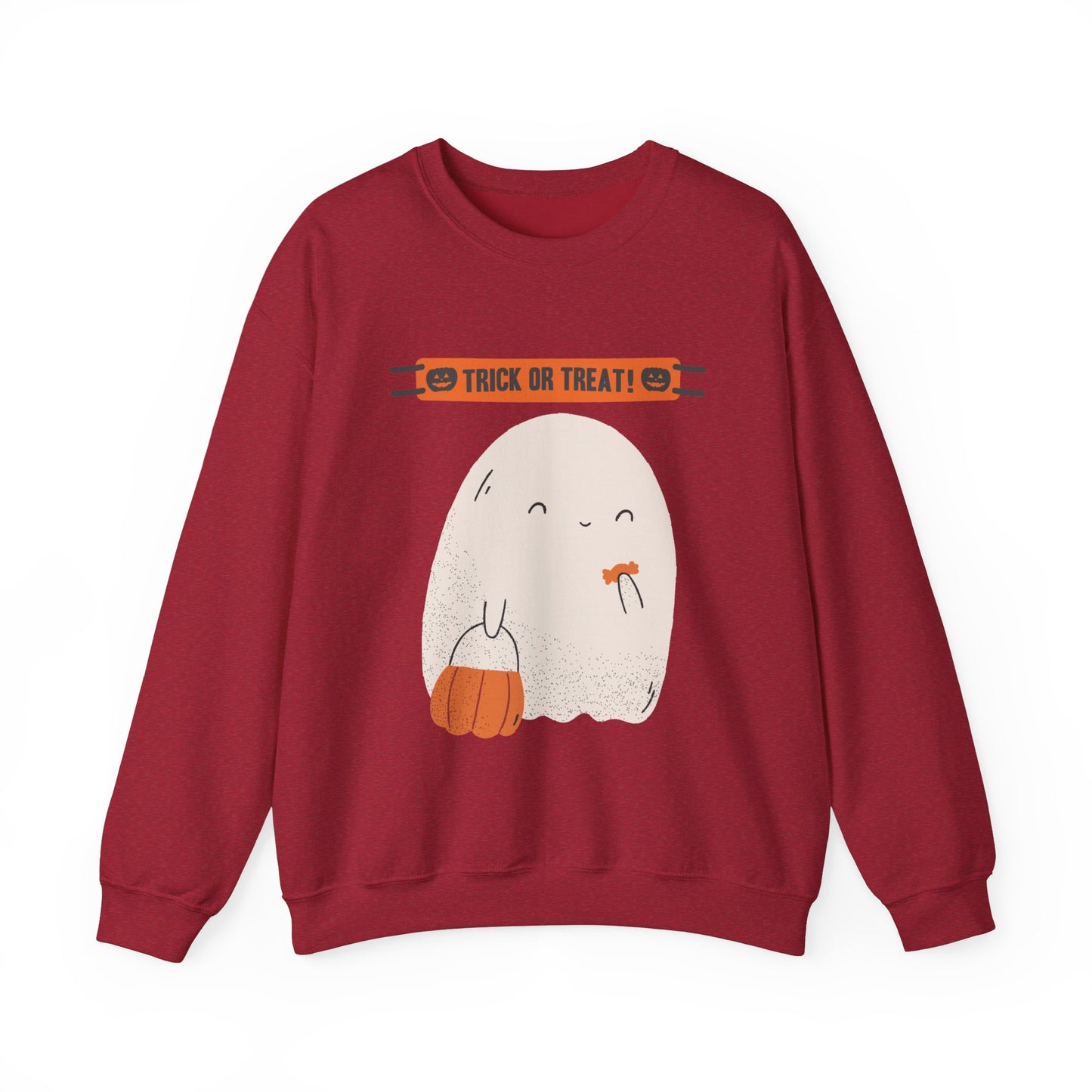 Trick or Treat Ghost Unisex Heavy Blend™ Crewneck Sweatshirt