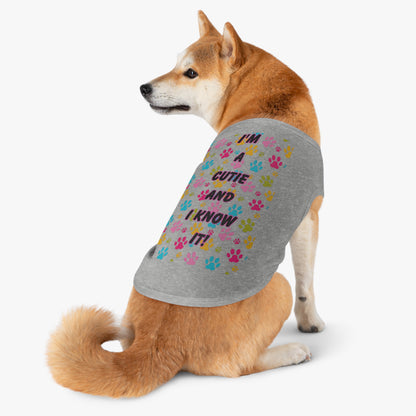 Pet Tank Top - I'm a Cutie and I Know It Design