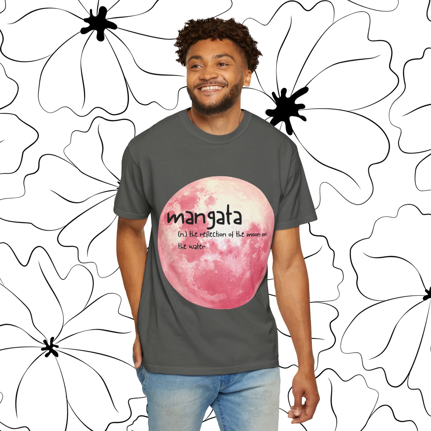 Mangata Moon Reflection Graphic Tee | Zen Aesthetic Unisex Heavy Cotton Shirt