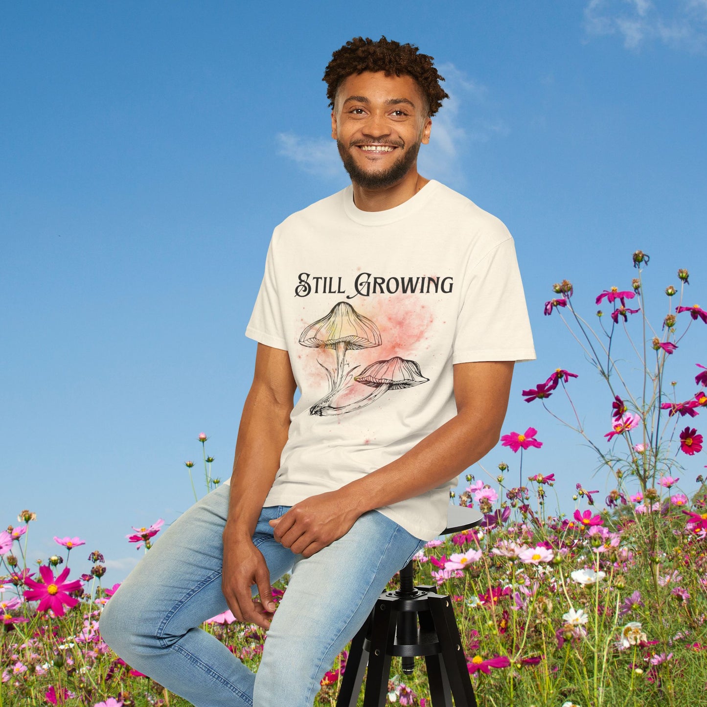 Still Growing Botanical Affirmation Tee | Grace and Growth Nature Inspired Shirt