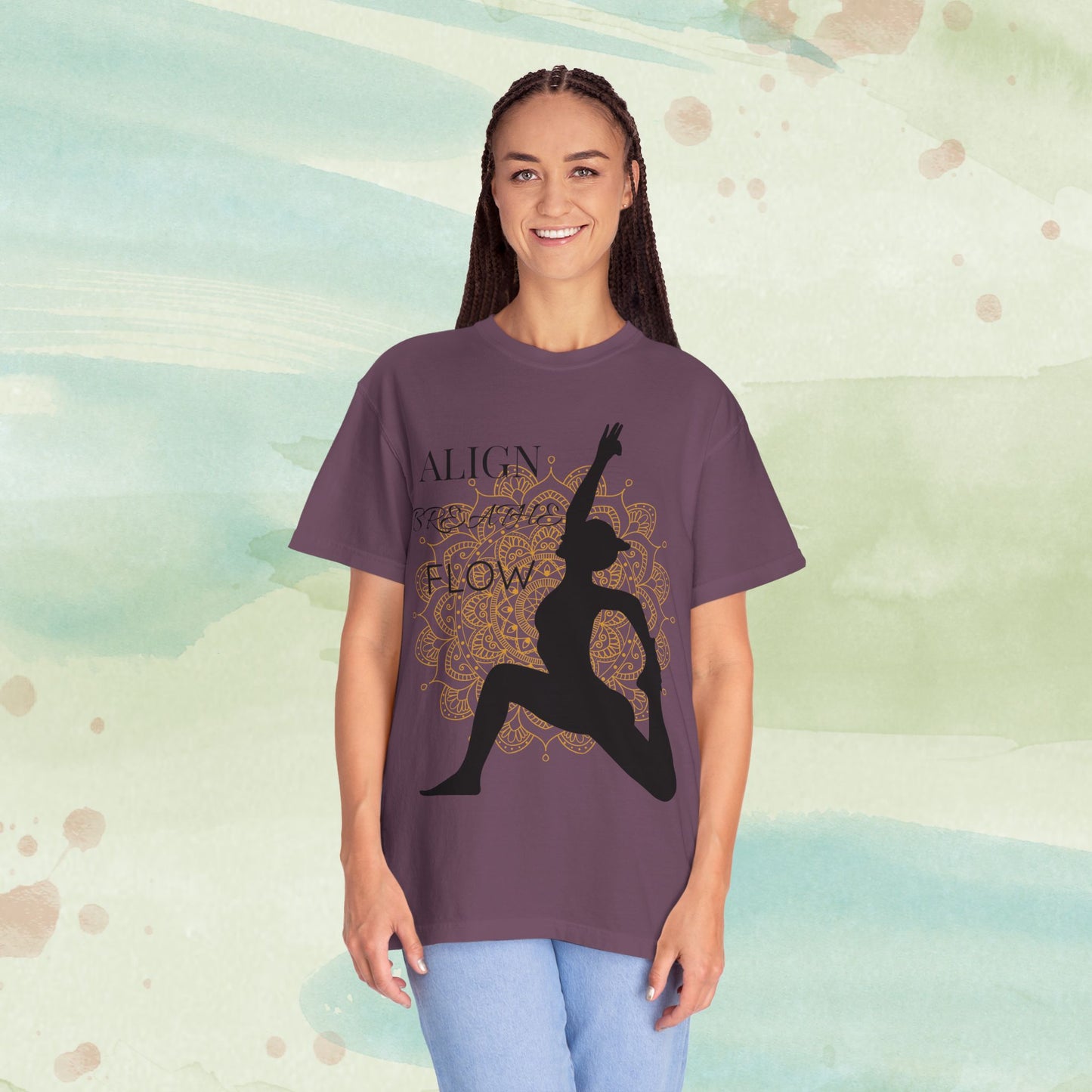 Sacred Movement Yoga Tee | Mandala Silhouette Meditation Shirt | Zen Lifestyle Graphic