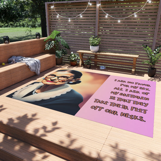 Ruth Bader Ginsberg Quote Outdoor Rug - Eccentricity Emporium LLC