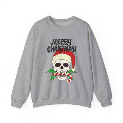 Skull & Candy Cane Cotton Unisex Heavy Blend™ Crewneck Sweatshirt