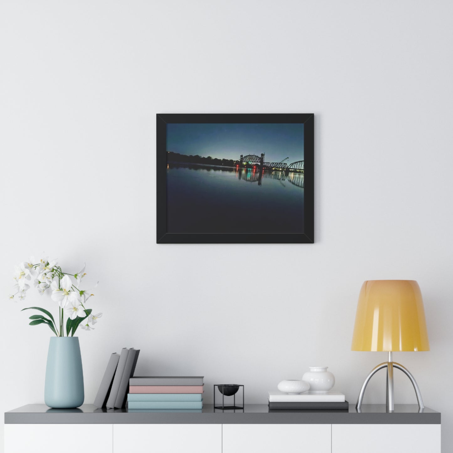 River Bridge Framed Horizontal Poster - Eccentricity Emporium LLC