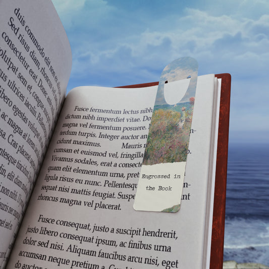Engrossed in the Book Metal Bookmark — Impressionist Floral Design