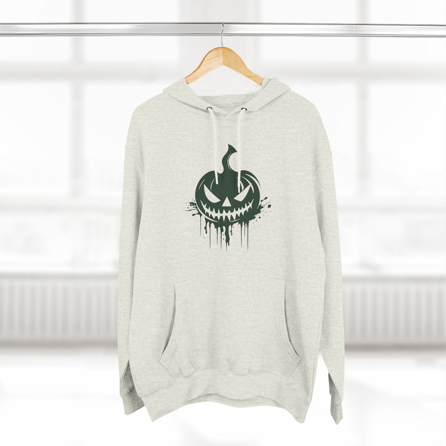Scary Pumpkin Three-Panel Fleece Hoodie