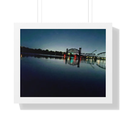 River Bridge Framed Horizontal Poster - Eccentricity Emporium LLC