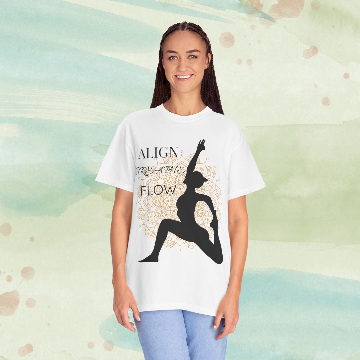 Sacred Movement Yoga Tee | Mandala Silhouette Meditation Shirt | Zen Lifestyle Graphic