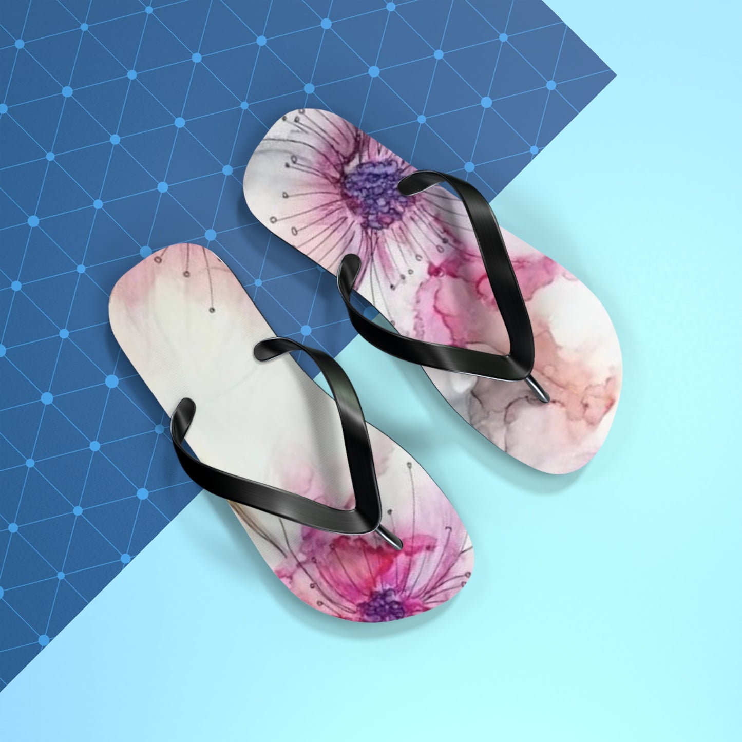 Watercolor Flowers Flip Flops - Eccentricity Emporium LLC