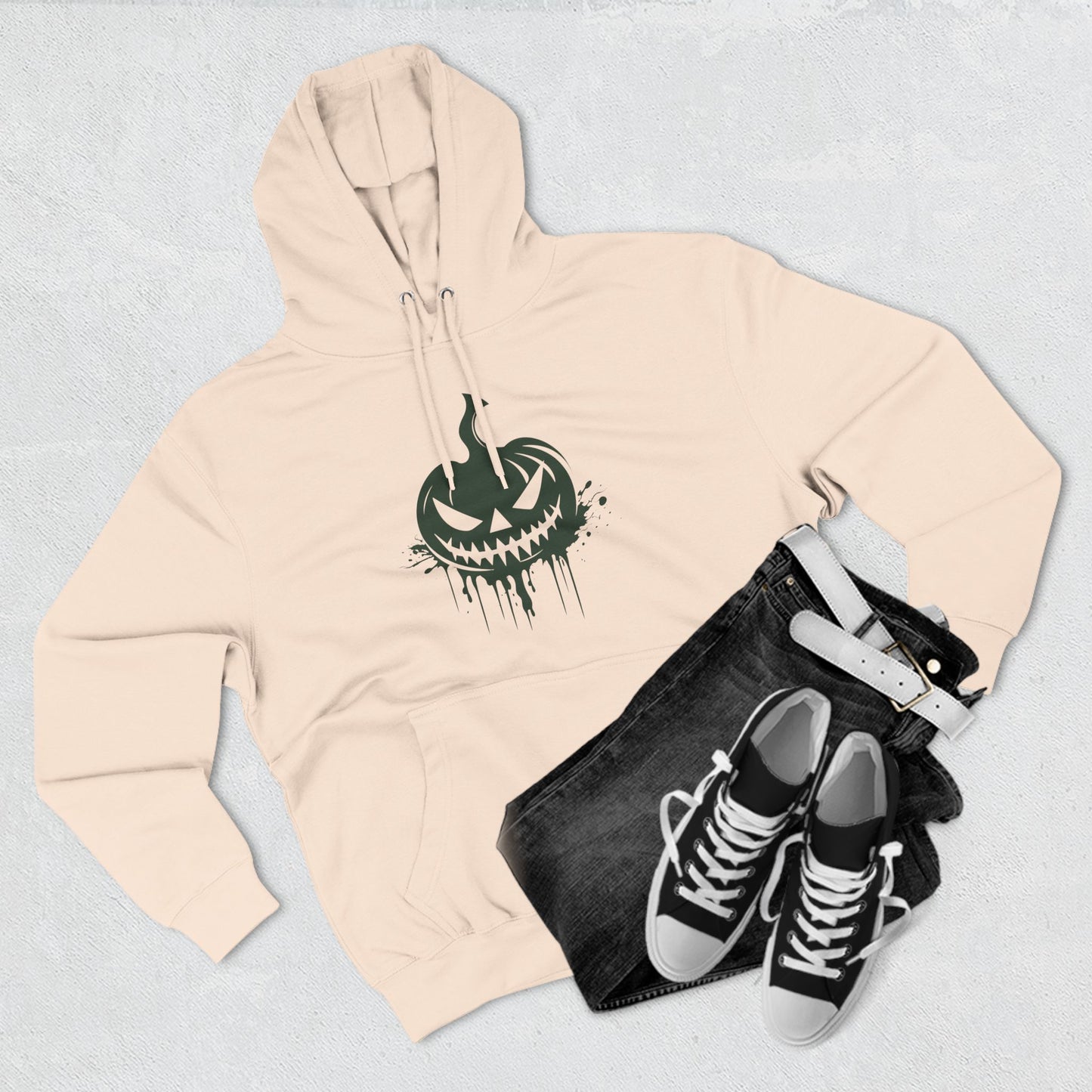 Scary Pumpkin Three-Panel Fleece Hoodie