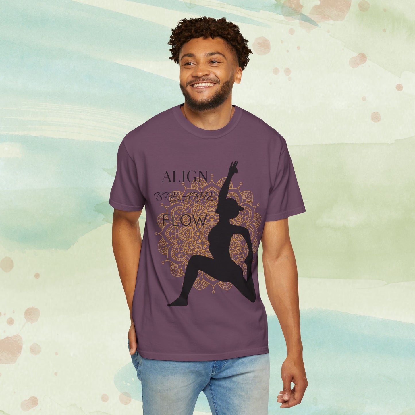 Sacred Movement Yoga Tee | Mandala Silhouette Meditation Shirt | Zen Lifestyle Graphic