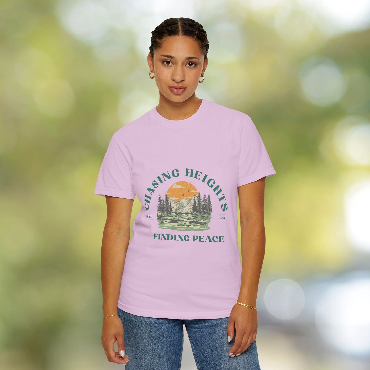 Chasing Heights, Finding Peace – Mountain Nature Tee (ESTD 1983)