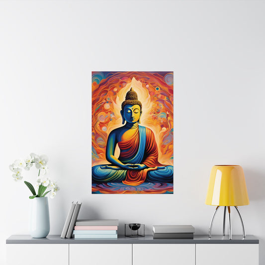 Vertical Posters - Bold Colorful Buddha Poster for Home Decor