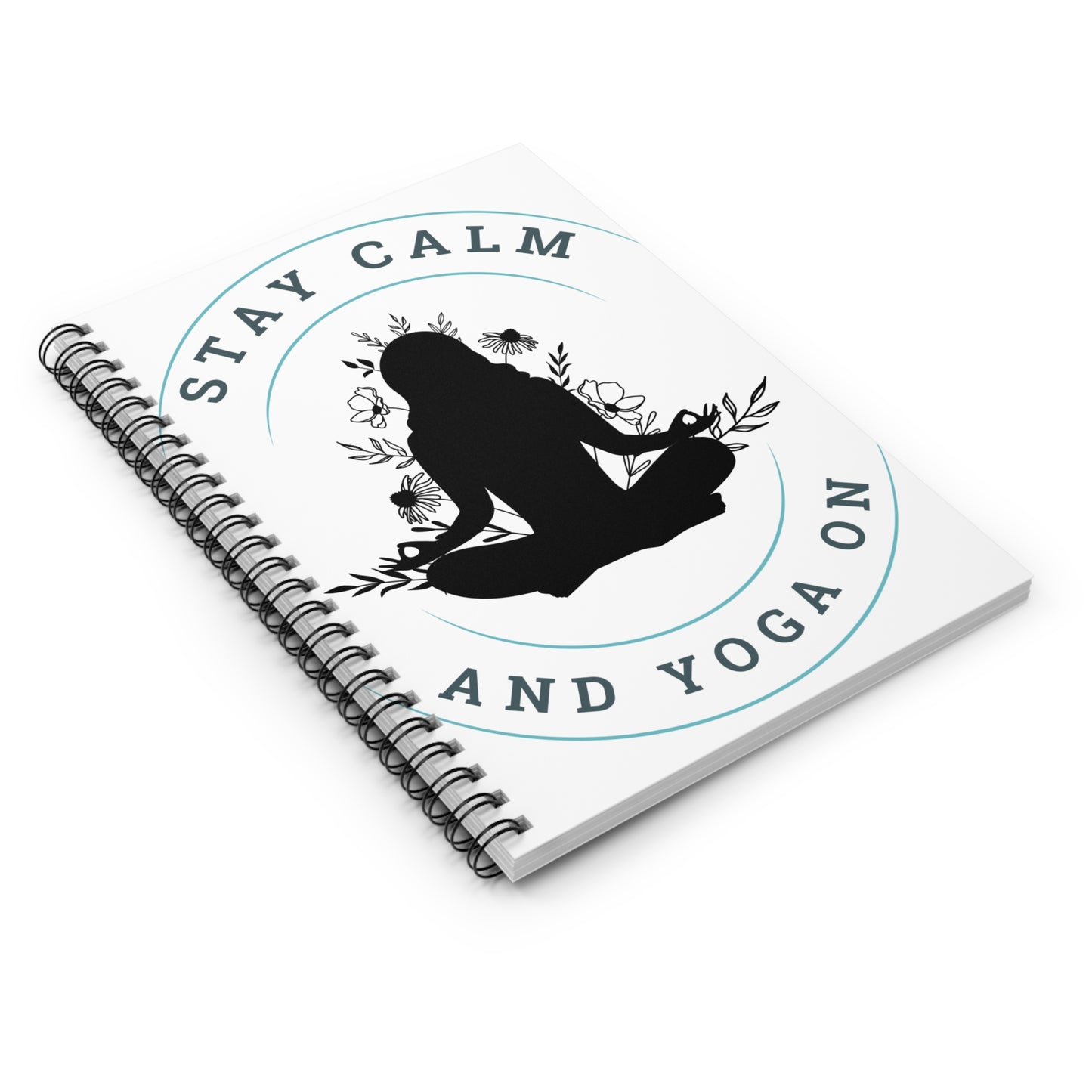 Stay Calm, Yoga on Spiral Notebook - Ruled Line