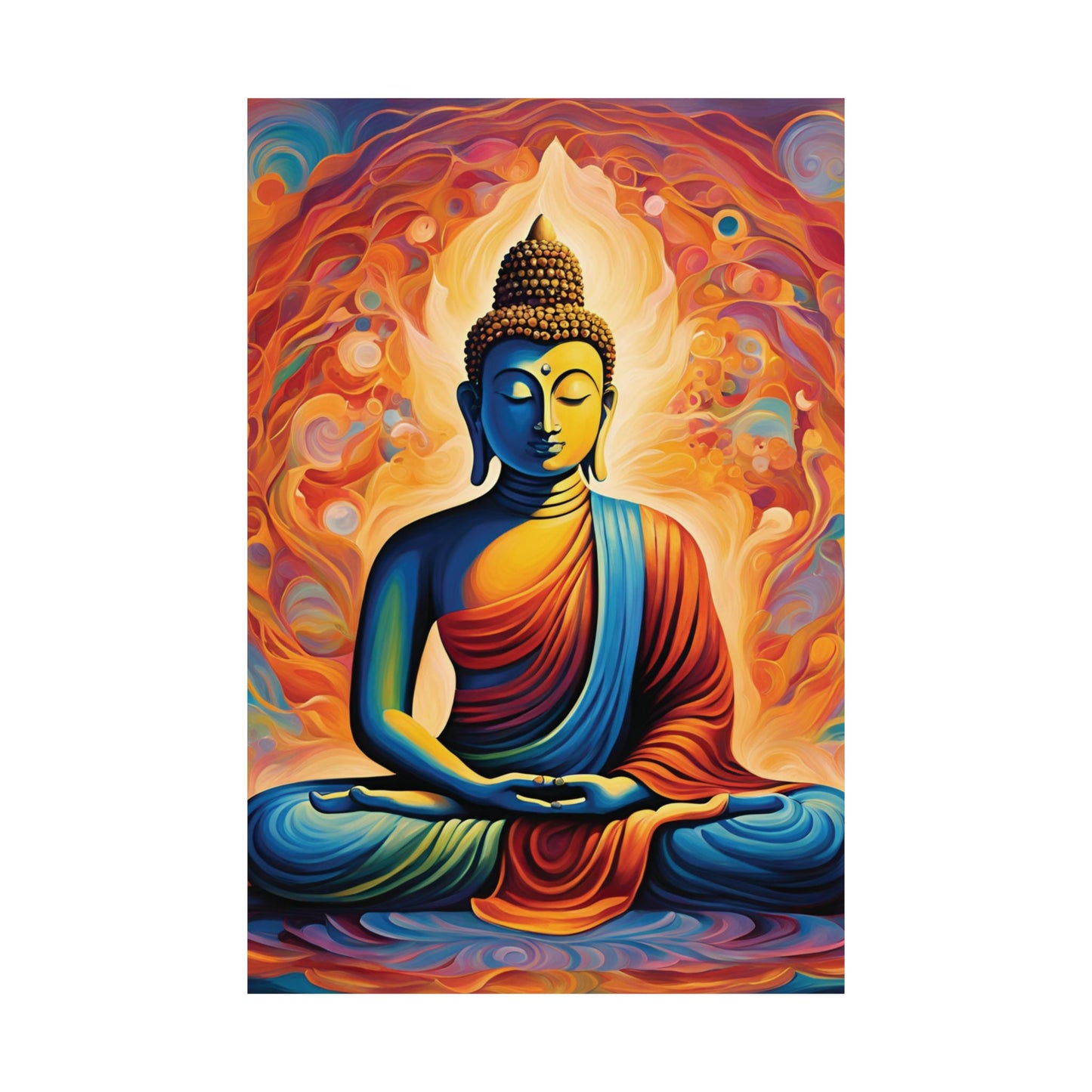 Luminous Buddha Harmony — Vibrant Spiritual Wall Art