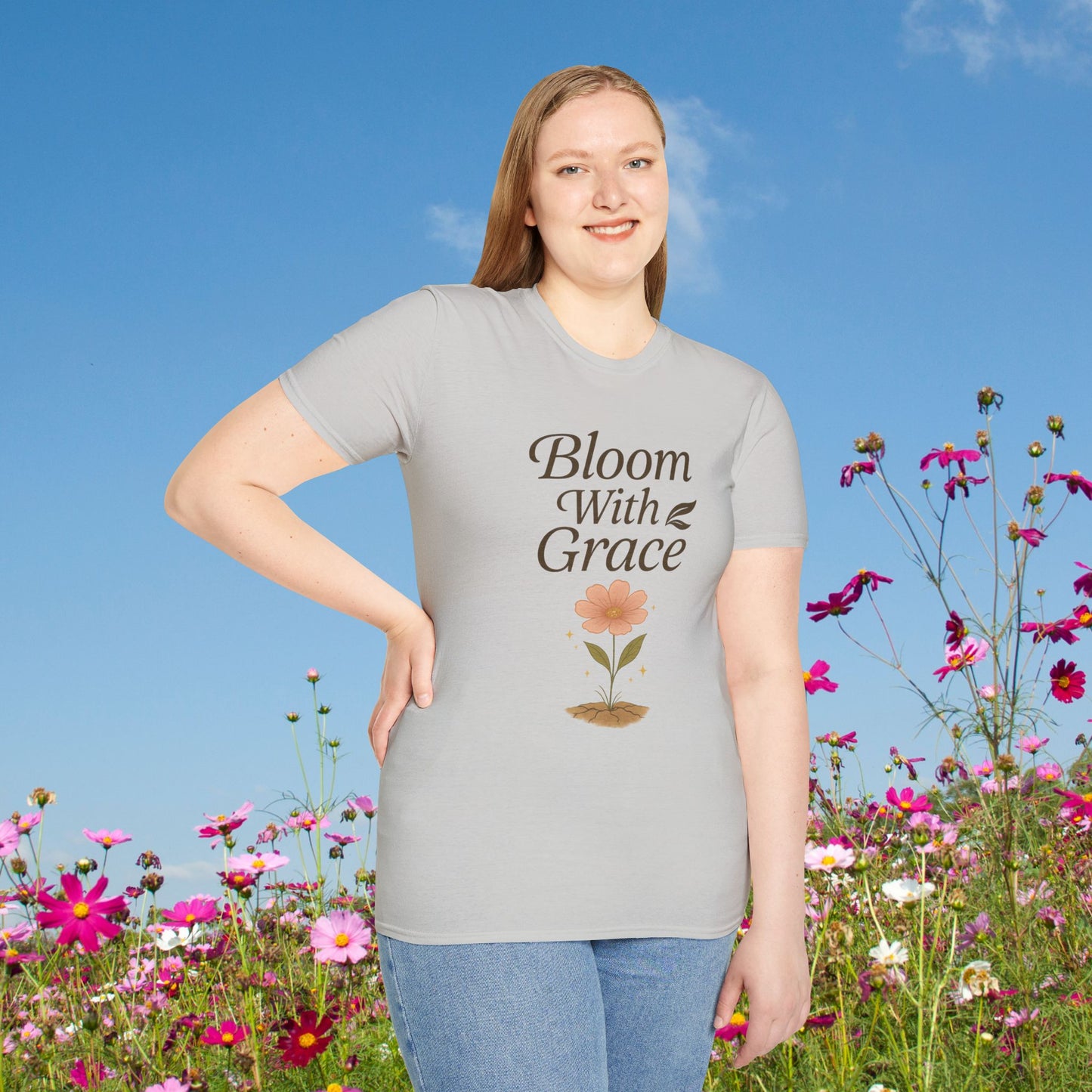 Bloom With Grace – Botanical Empowerment T-Shirt