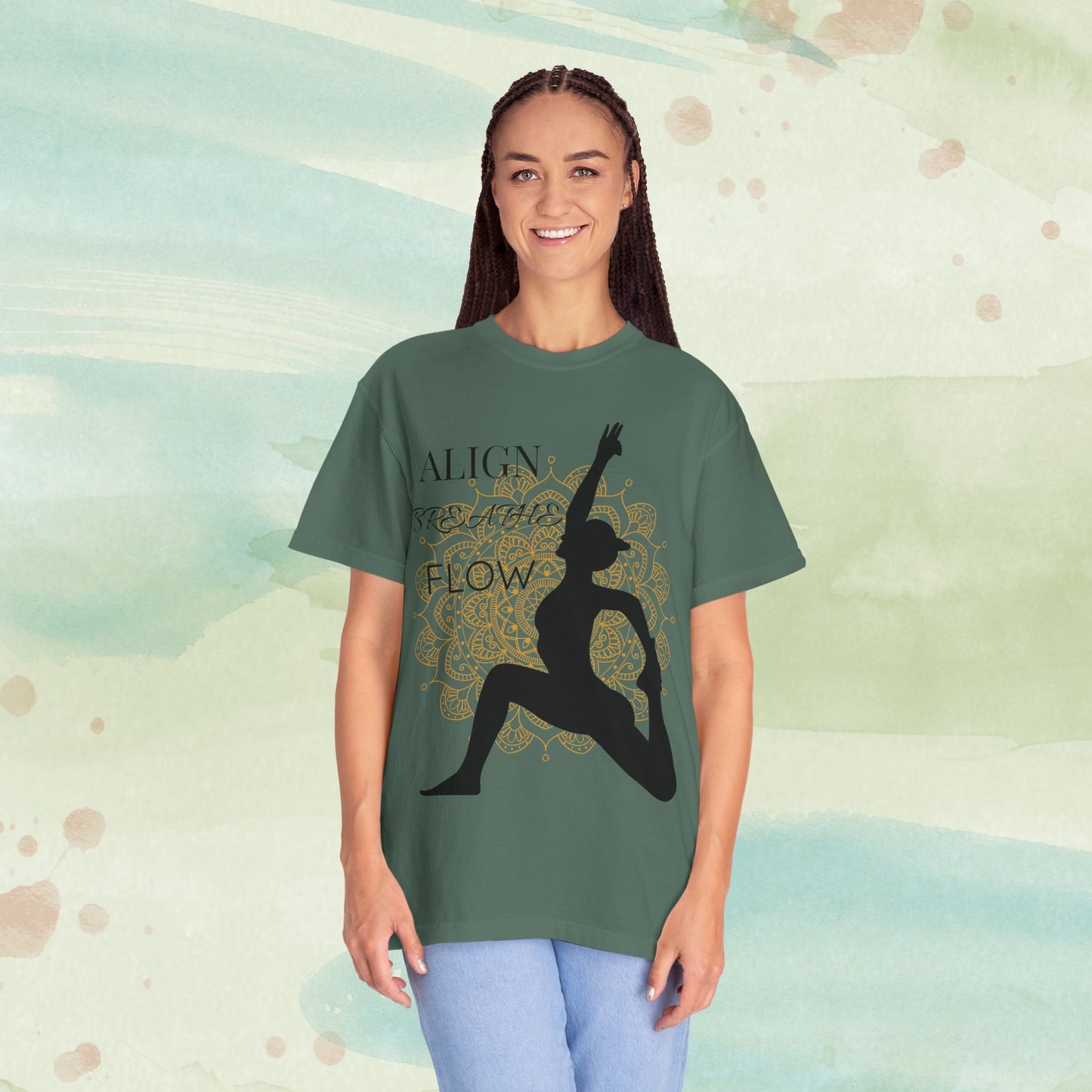 Sacred Movement Yoga Tee | Mandala Silhouette Meditation Shirt | Zen Lifestyle Graphic