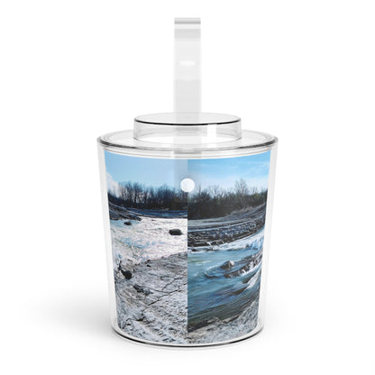 Water Landscape Ice Bucket with Tongs - Eccentricity Emporium LLC