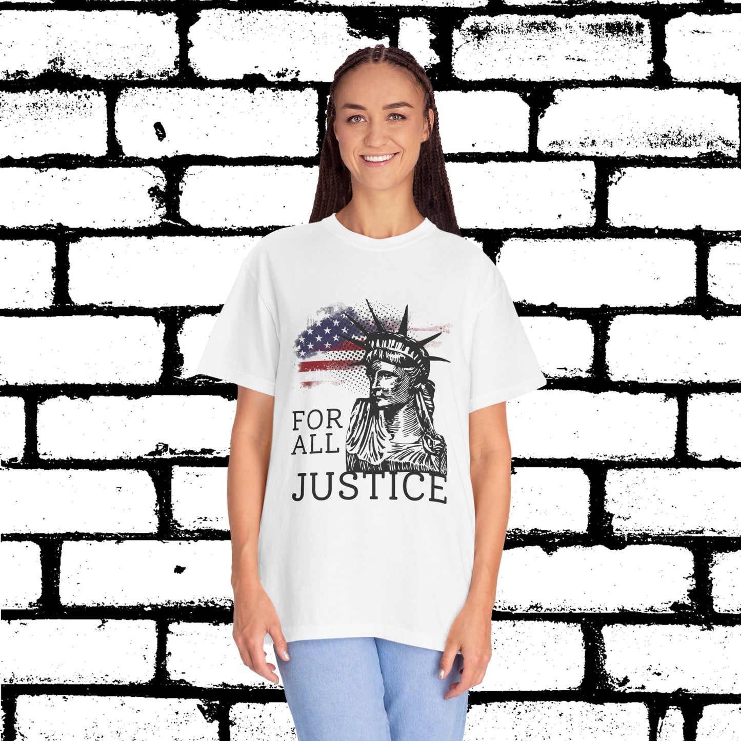 For All Justice Unisex Graphic T-Shirt | Vintage Style Liberty Tee