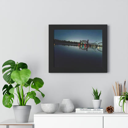 River Bridge Framed Horizontal Poster - Eccentricity Emporium LLC