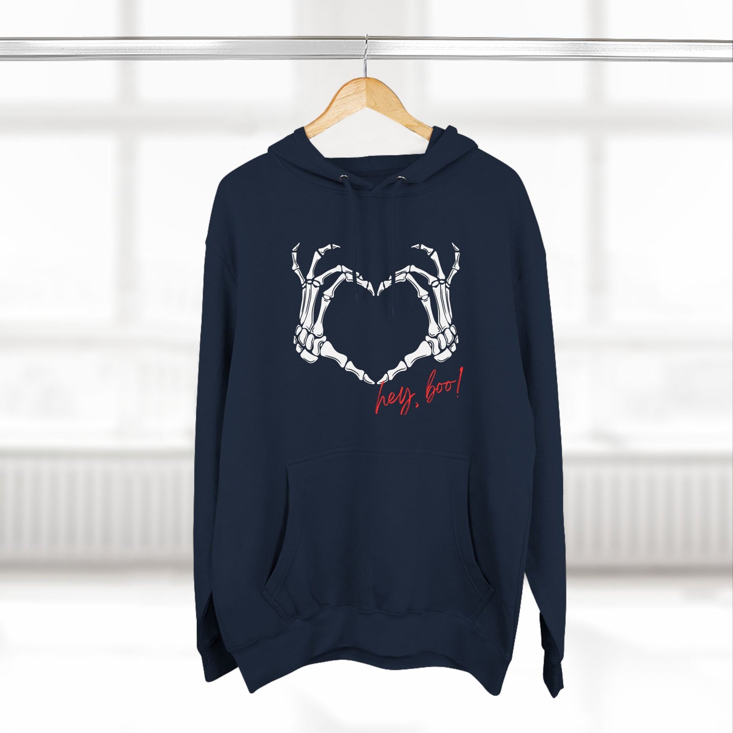Skeleton heart - Three-Panel Fleece Hoodie