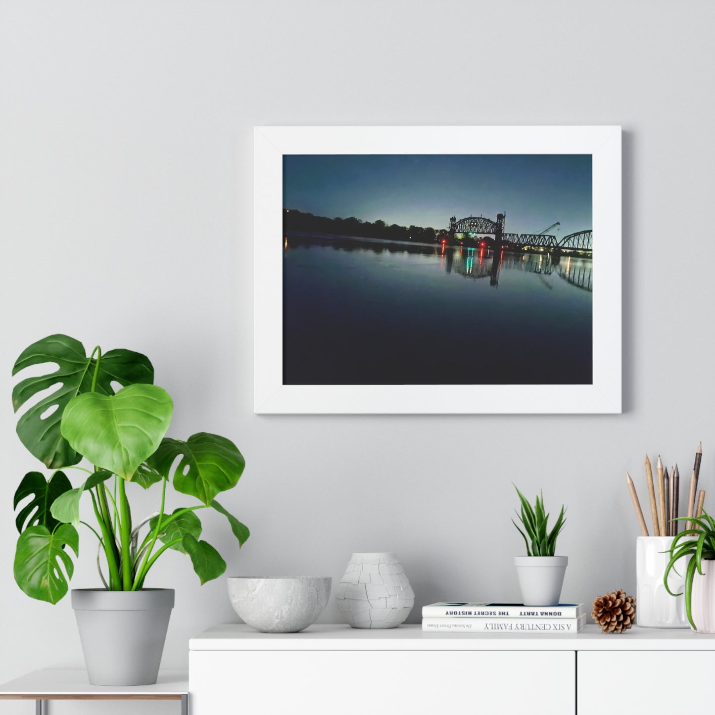 River Bridge Framed Horizontal Poster - Eccentricity Emporium LLC