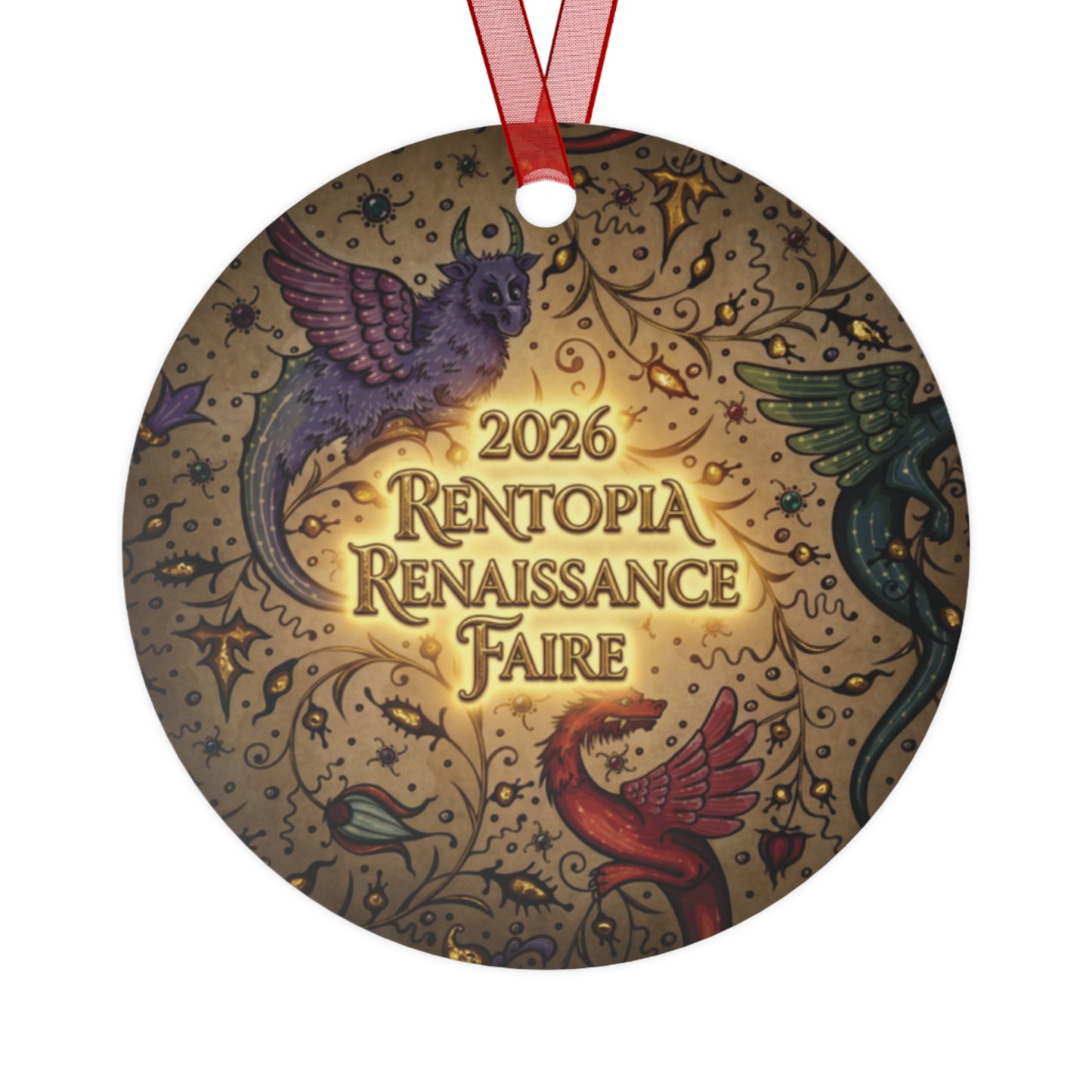 2026 Rentopia Renaissance Faire Metal Ornament — Huzzah! Festival Keepsake