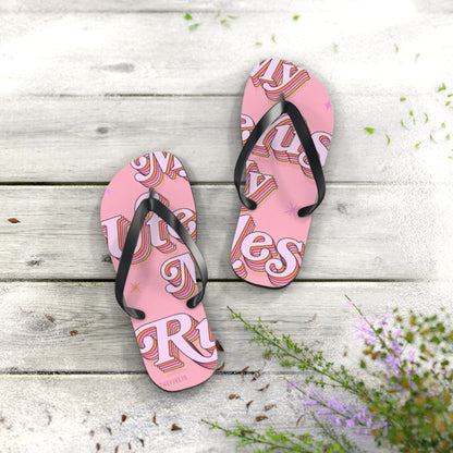 My Uterus My Rules Flip Flops - Eccentricity Emporium LLC