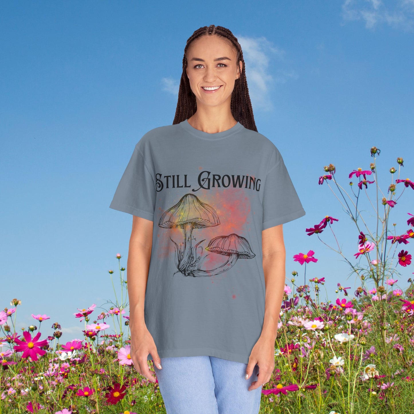 Still Growing Botanical Affirmation Tee | Grace and Growth Nature Inspired Shirt