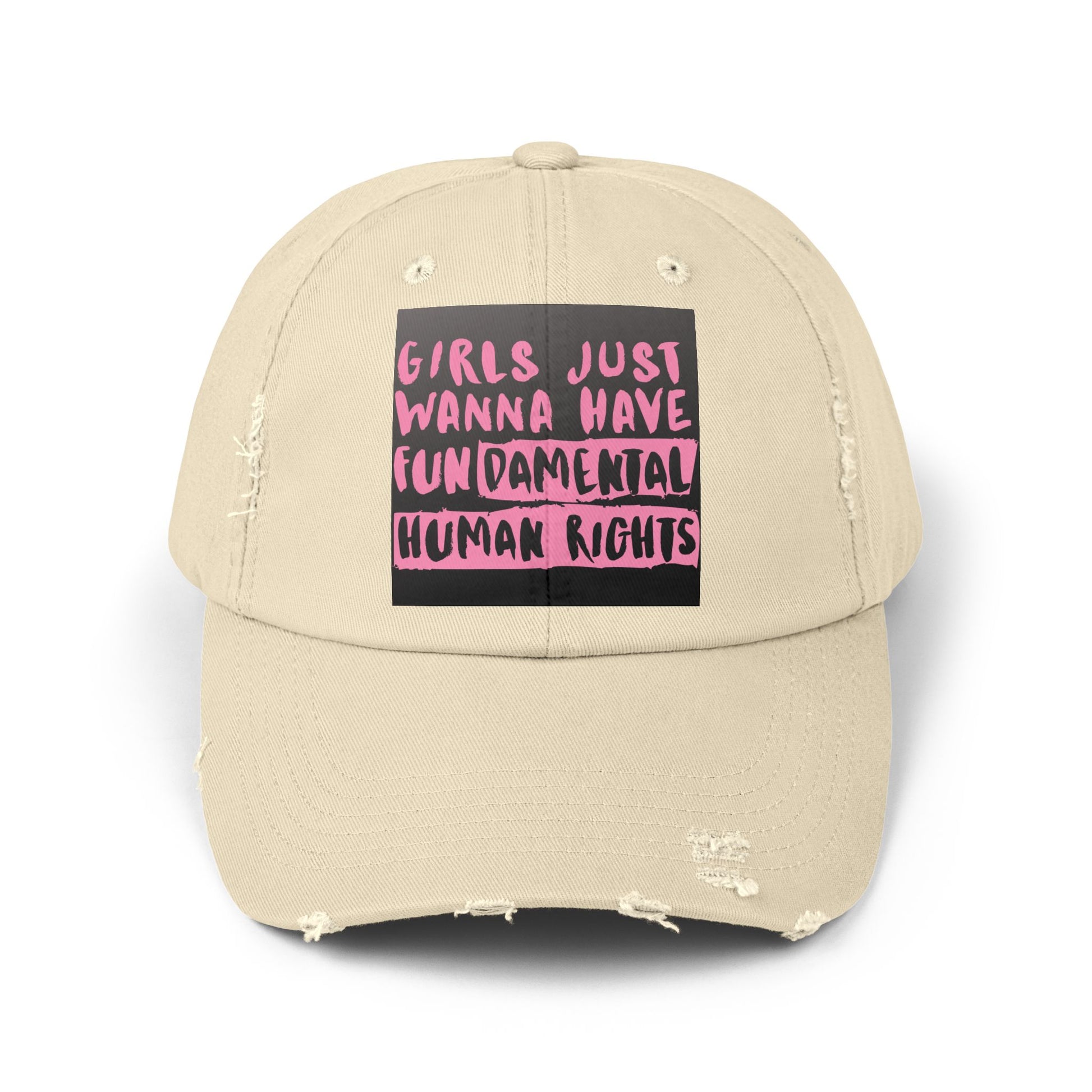 Girls Fundamental Rights Unisex Distressed Cap - Eccentricity Emporium LLC