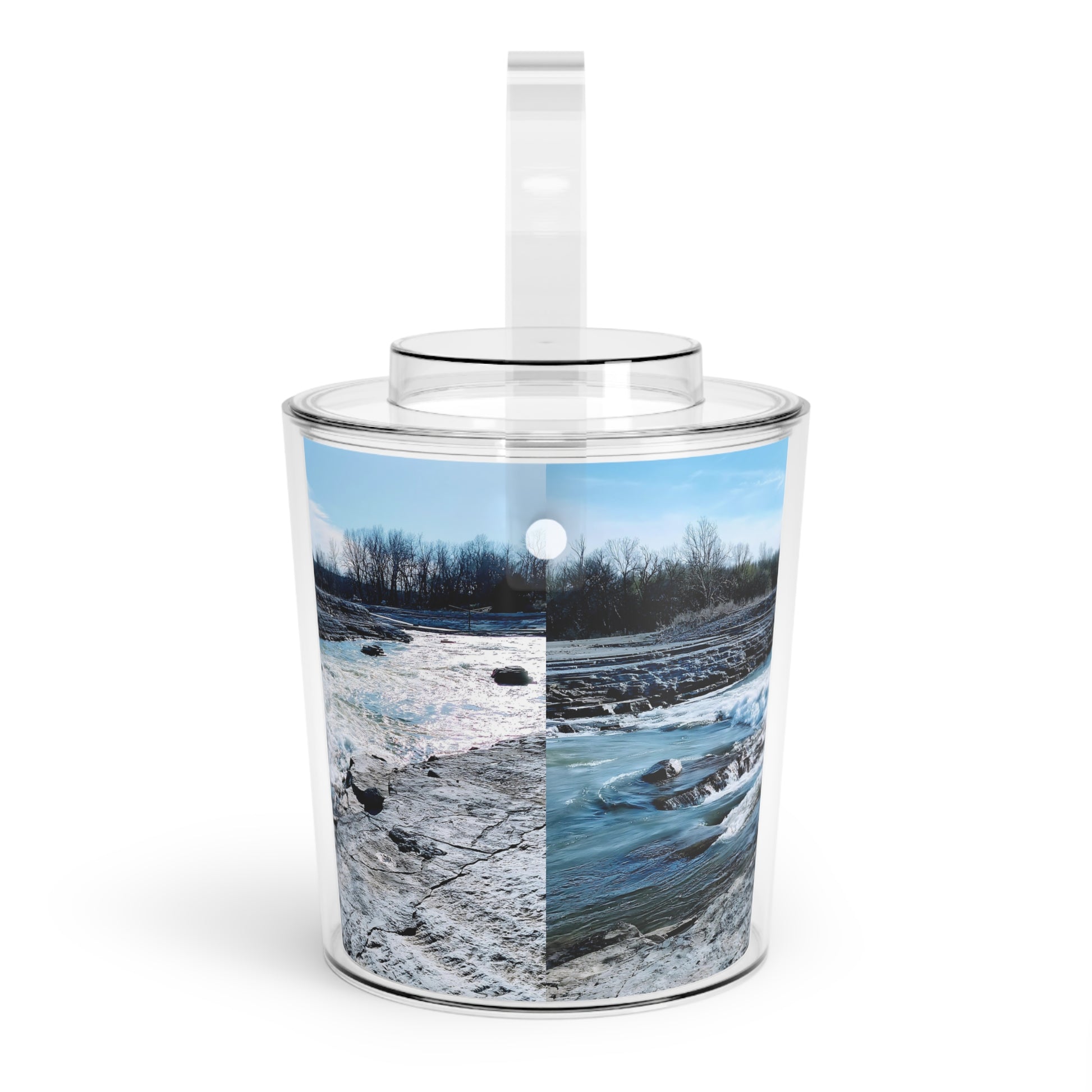 Water Landscape Ice Bucket with Tongs - Eccentricity Emporium LLC